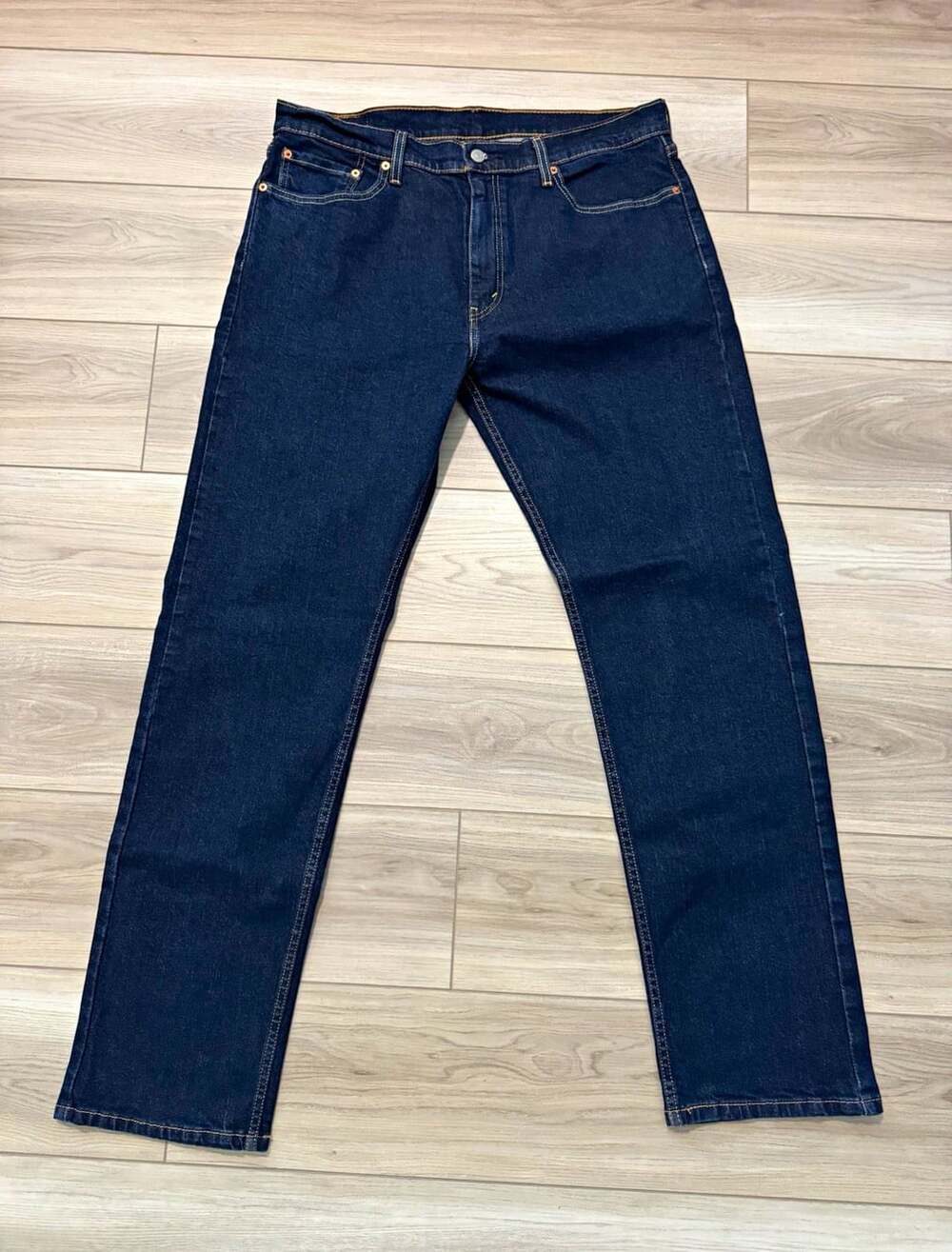 Levi's 505 Regular Fit Straight Jeans Mens 36x34 Dark Rinse Wash Excellent